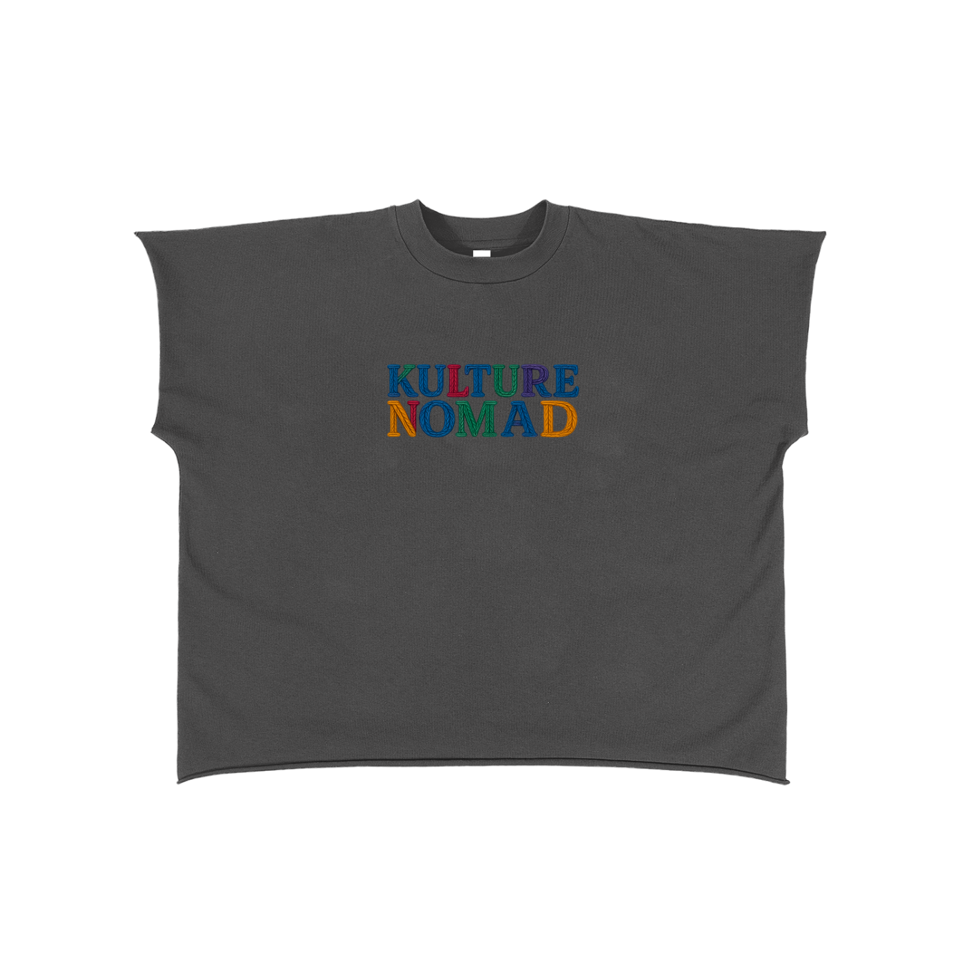 “SKLTN”Raw Edge Boxy Non-Shrink T-Shirt