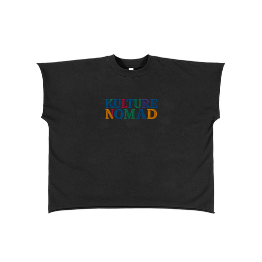 “SKLTN”Raw Edge Boxy Non-Shrink T-Shirt