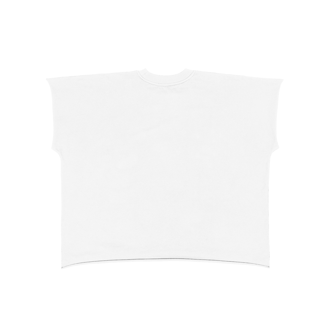 “No raWar”Raw Edge Boxy Non-Shrink T-Shirt