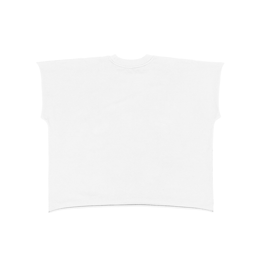 “No raWar”Raw Edge Boxy Non-Shrink T-Shirt